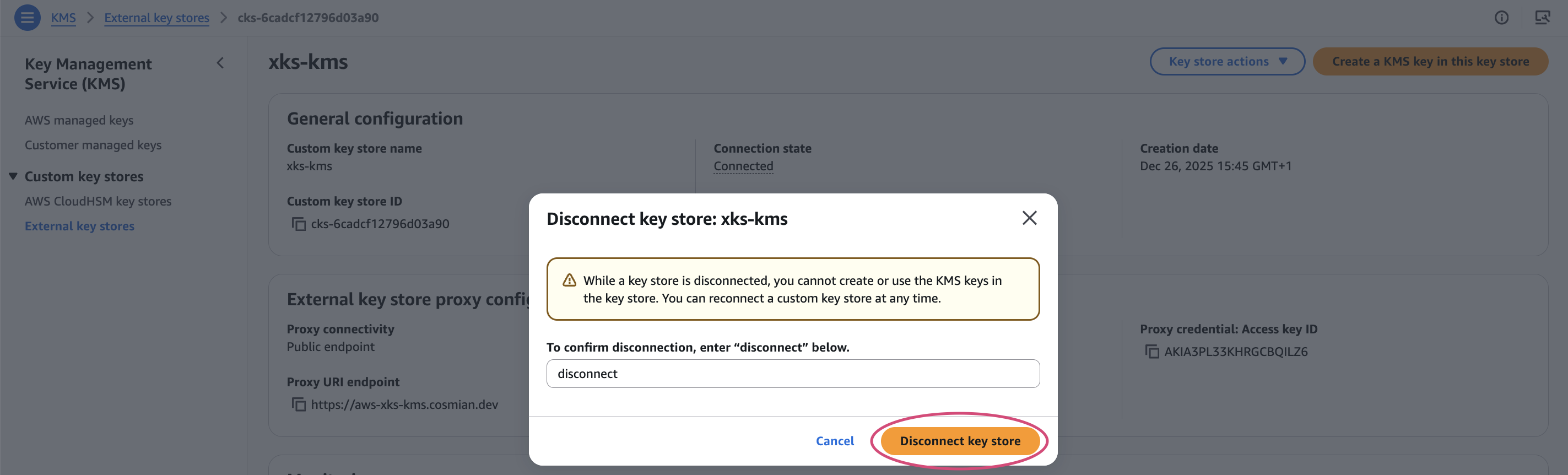 Confirm disconnection